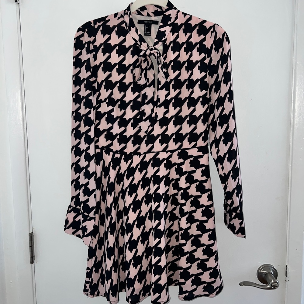 Checkered Black & Pink Dress
